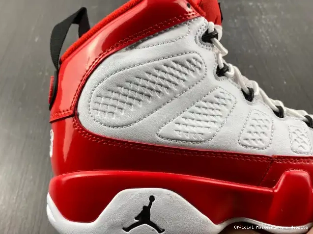 Official Maikesneakers White Red 9 Retro Air Gym Jordan 302370-160 0323